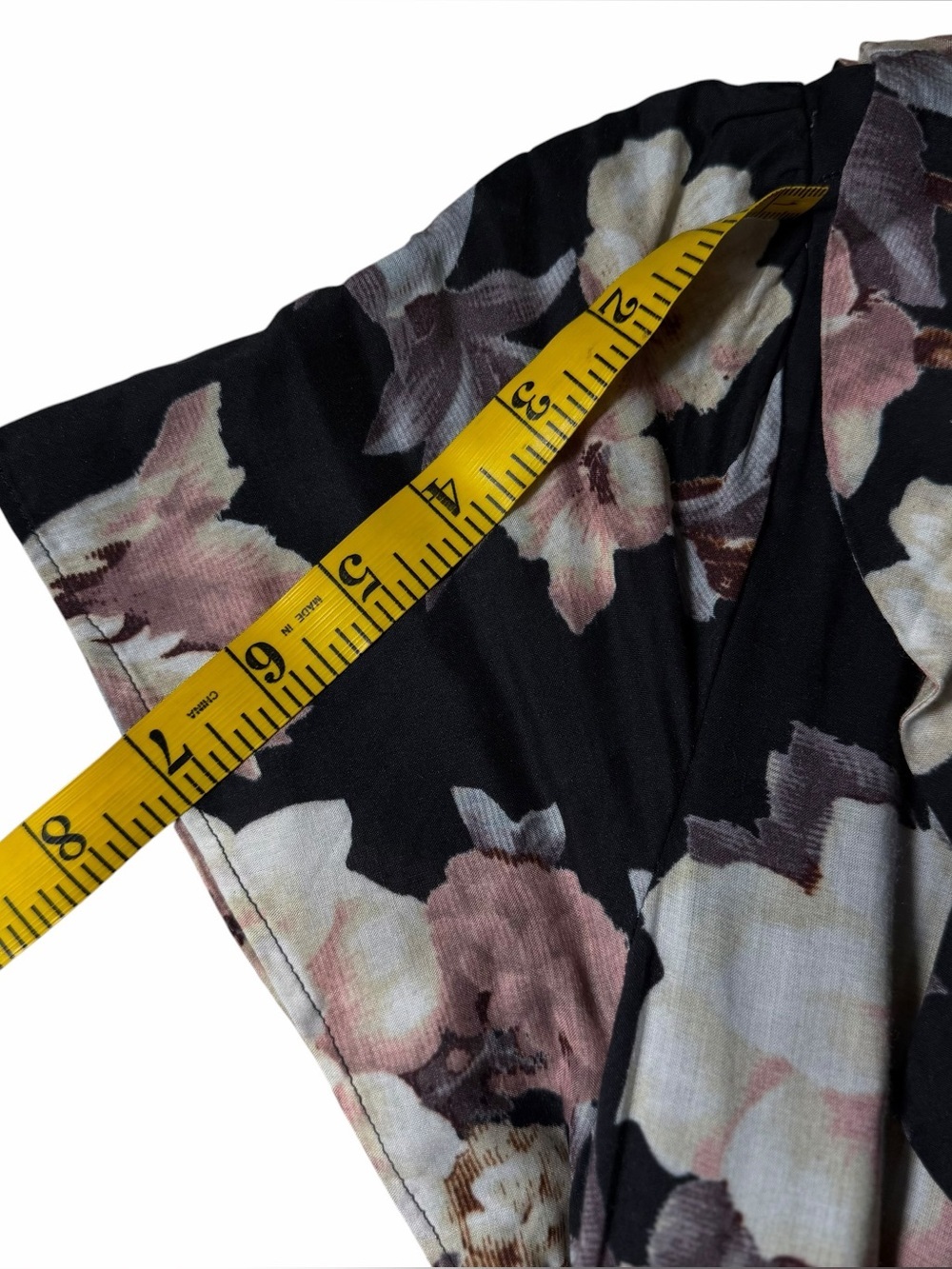 PAIGE Cardamom Floral Wrap Dress Black Evening Sand Ruffle Short Sleeve XS - Picture 12 of 15